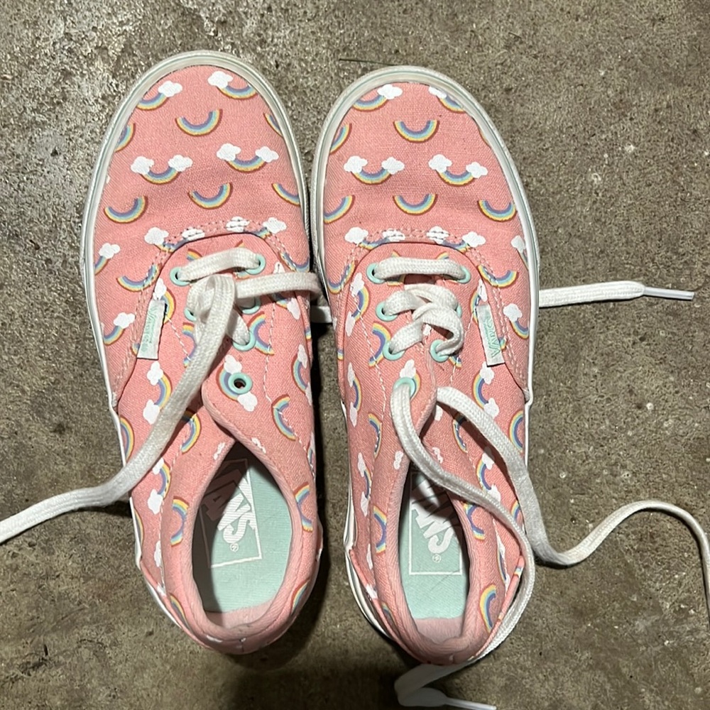 Rainbow and pink youth tennis shoes!